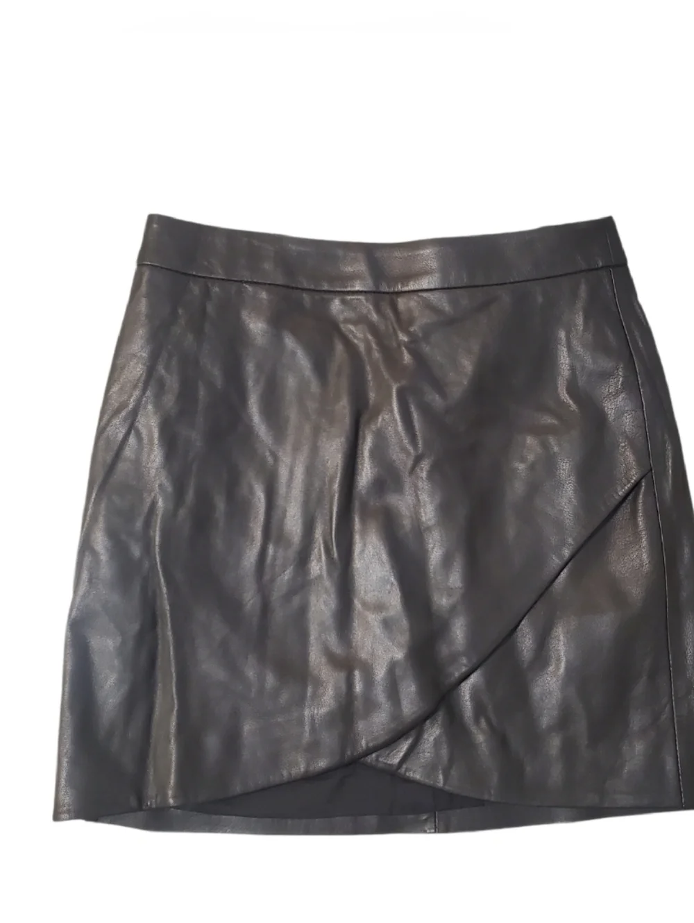 Banana Republic Women's Black Lamb Leather Tulip Hem Mini‎ Skirt Size 2